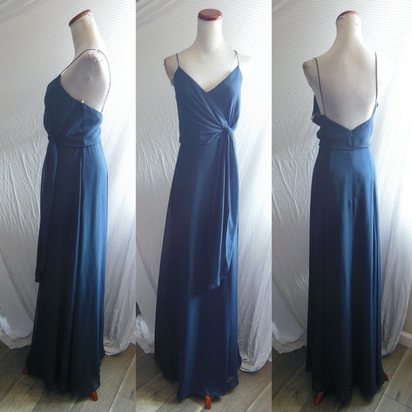 NEW JENNY YOO Amara Chiffon Overlay V-Neck Dress 8 - Picture 3 of 10